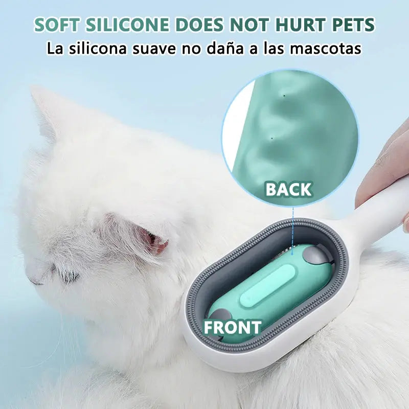 Brosse de toilettage 3 en 1 en silicone boutique des chats