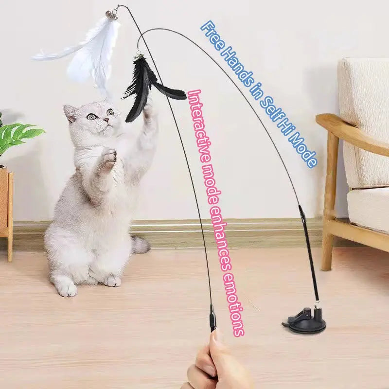 Jouet Interactif pour Chat, Simulation Amusante, Plume d'Oiseau avec Cloche. boutique des chats