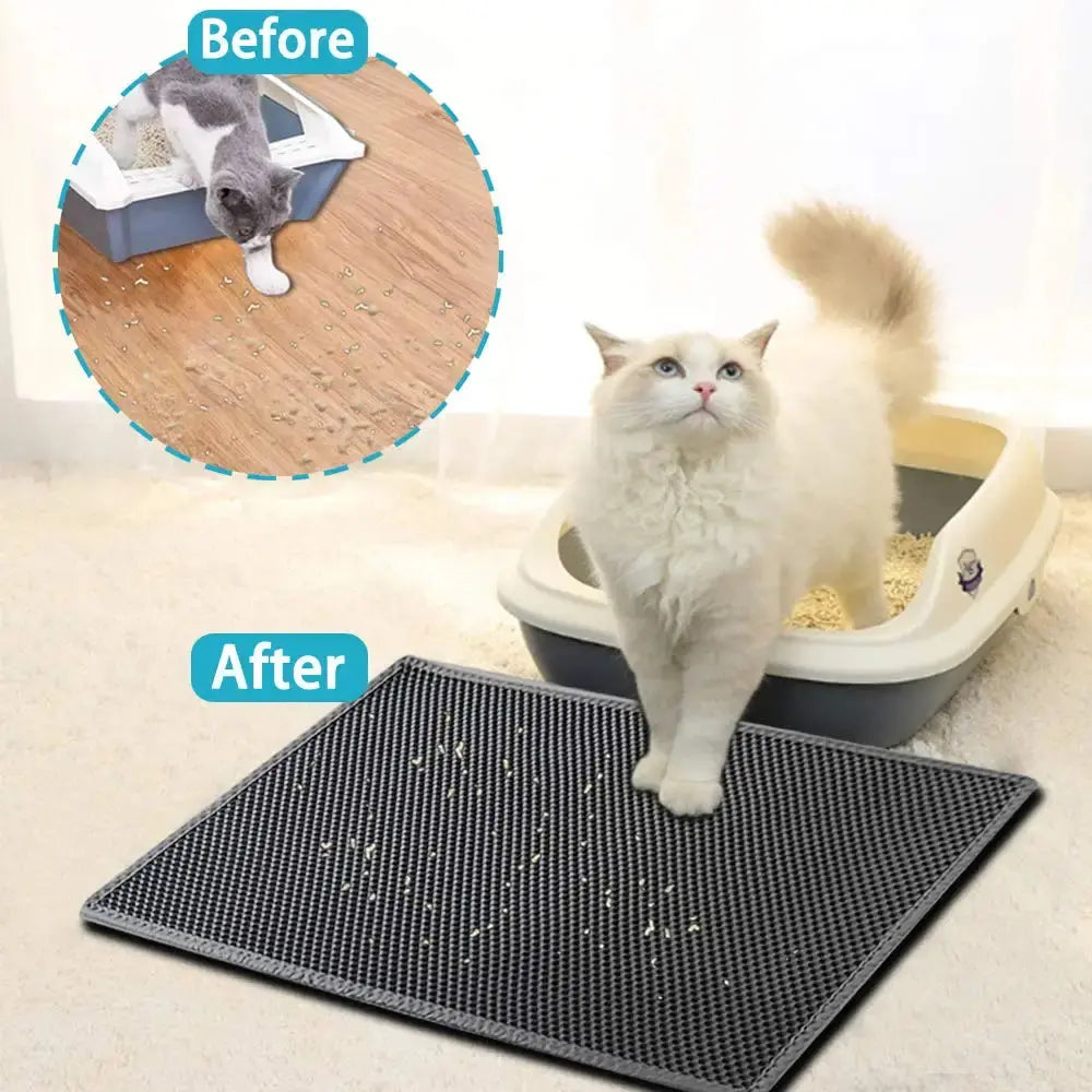 Tapis de litière pour chat, imperméable, double couche. boutique des chats