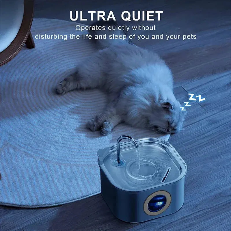 Distributeur d'eau à fenêtre transparente pour chat avec capteur, filtre automatique super silencieux 3,2 L boutique des chats