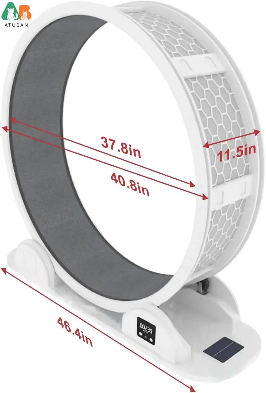 Grande roue d'exercice pour chat avec podomètre, 41.7 pouces, piste de moquette, installation facile boutique des chats